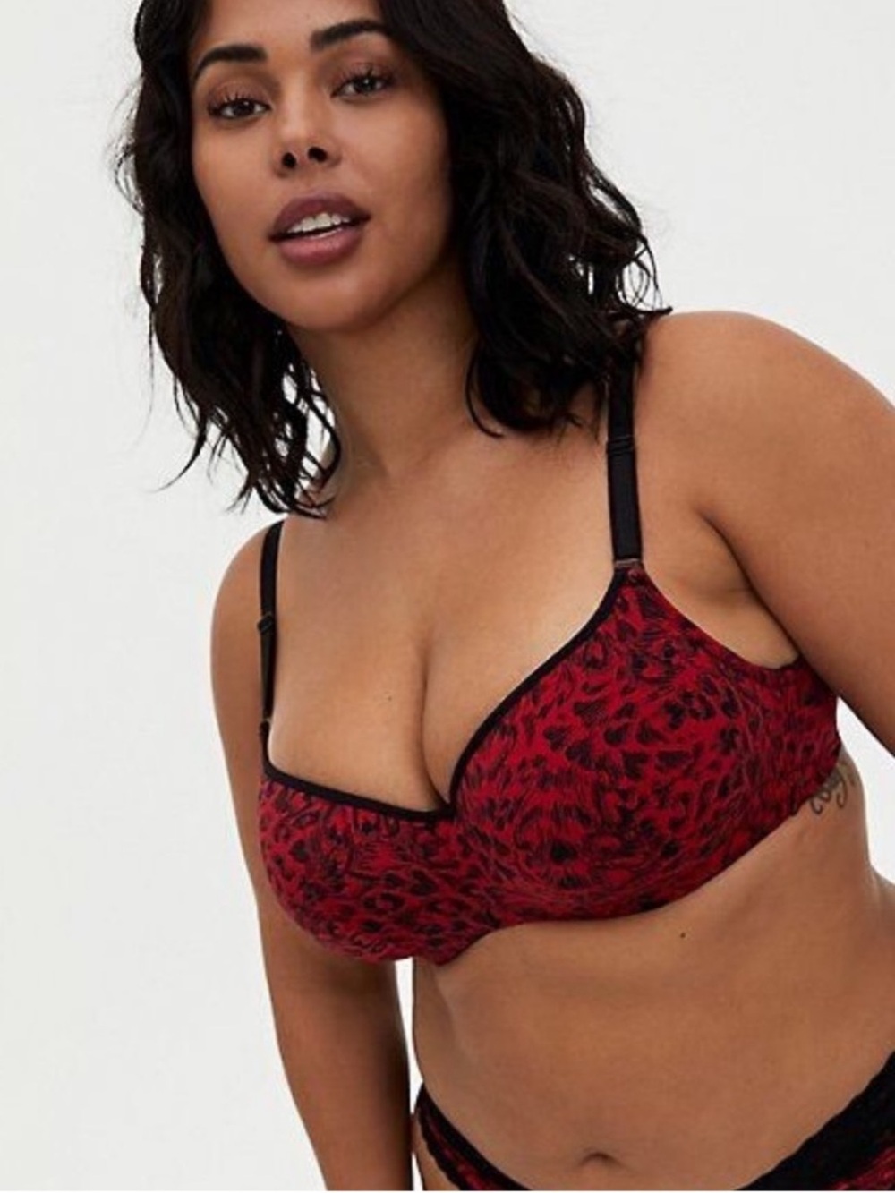 NWT Torrid 360 Back Smoothing Balconette Bra Red Heart Swirl 48DDD